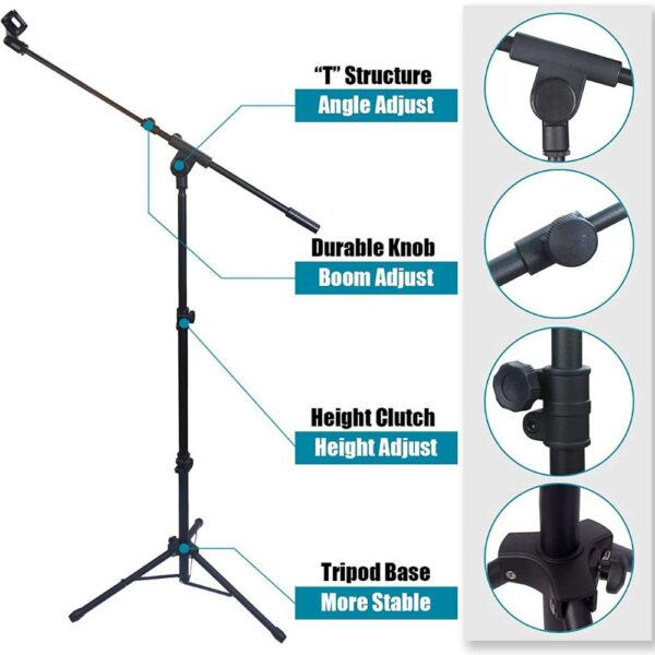 Boom Microphone Stand | Adjustable Tele Boom Mic Stand 3