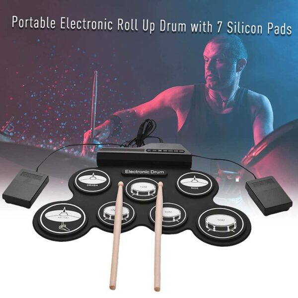 Portable Drum Pads | Roll Up Digital Electronic Drum | Silicon Drum Set 7