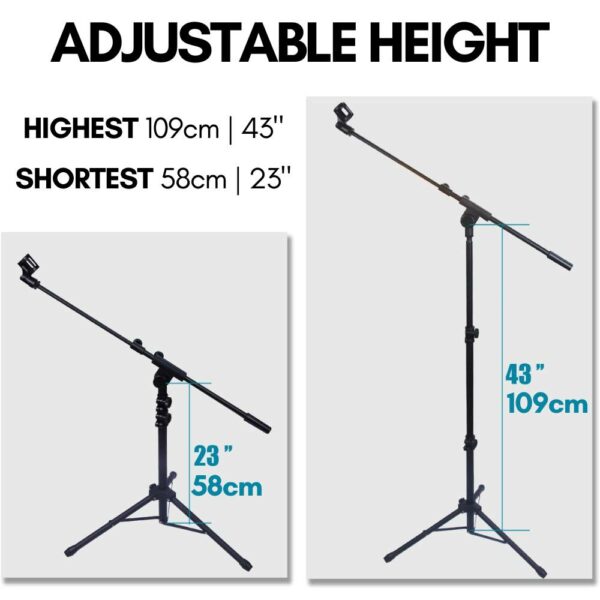 Boom Microphone Stand | Adjustable Tele Boom Mic Stand 4